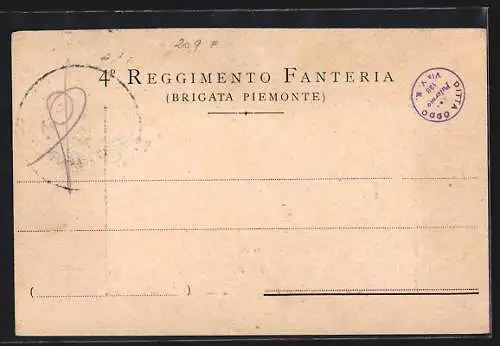 AK Reggimento Piemonte, 4° col Gen Passalacqua alla Bicocca