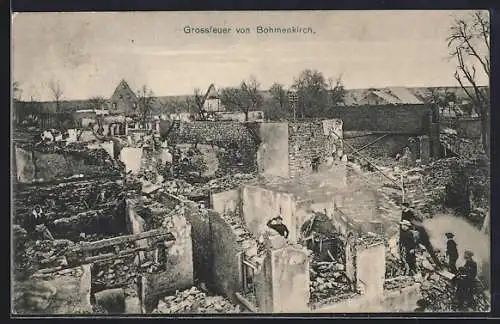 AK Böhmenkirch, zerstörte Häuser nach dem Grossfeuer