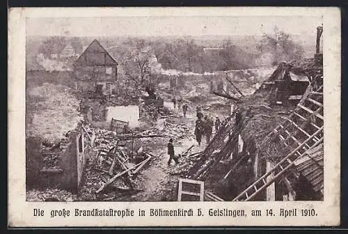 AK Böhmenkirch, die grosse Brandkatastrophe am 14. April 1910