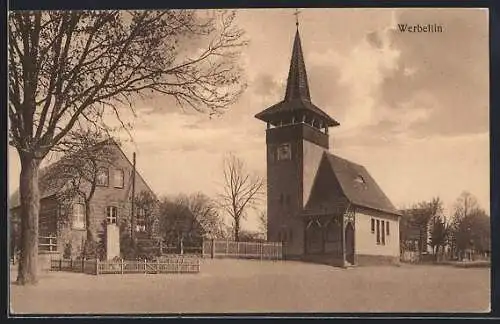 AK Werbellin, Strasse an der Kirche