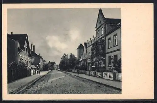 AK Calbe / Milde, Schützenstrasse mit Wohnhäusern