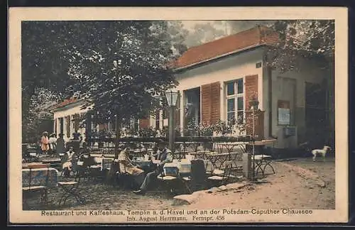 AK Templin / Uckermark, Restaurant und Café v. August Herrmann