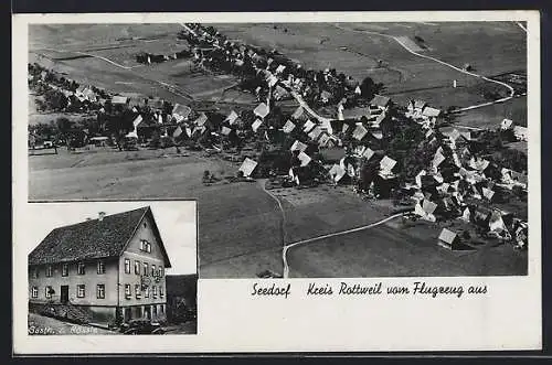 AK Seedorf /Rottweil, Gasthaus zum Rösle, Totalansicht vom Flugzeug aus