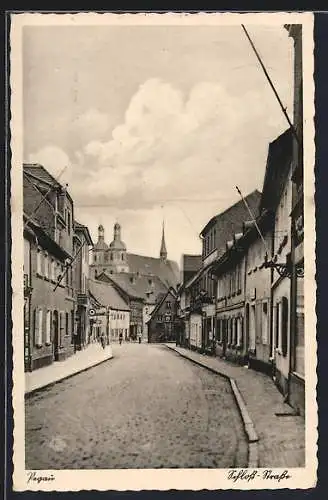 AK Pegau, Blick in die Schloss-Strasse