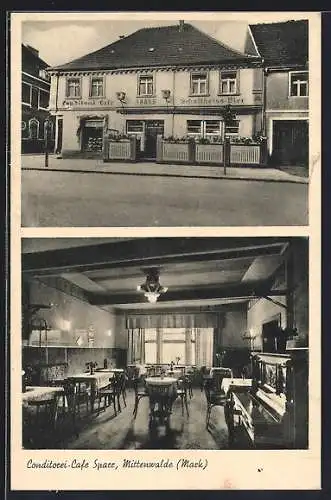 AK Mittenwalde, Conditorei-Cafe Sparr, Yorckstrasse 55 mit Gastraum