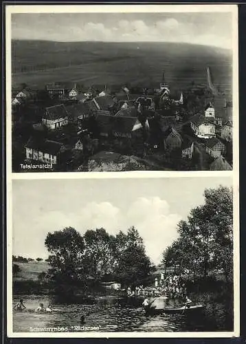 AK Stempeda, Schwimmbad Rädersee, Totalansicht