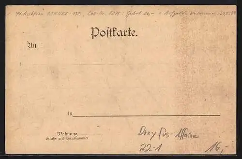 AK Rennes, Dreyfus vor dem Kriegsgericht, Major Esterhazy und Oberst Henry, Dreyfus-Affaire