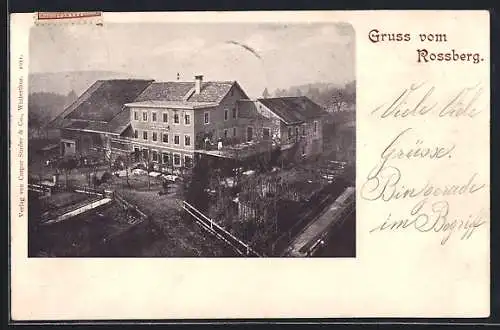 AK Winterthur, Gasthaus Rossberg aus der Vogelschau