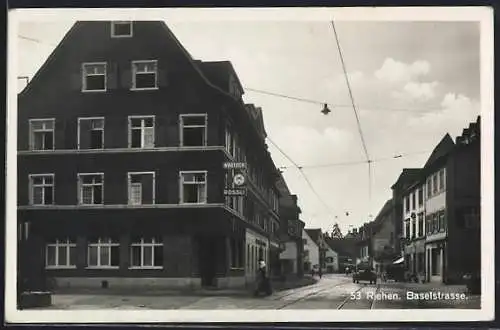 AK Riehen, Gasthaus zu, Rössli in der Baselstrasse