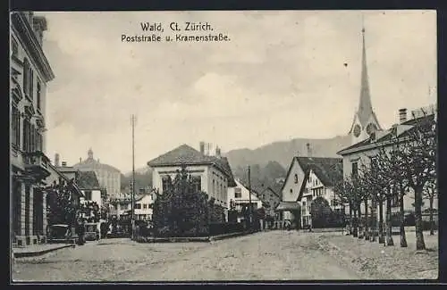 AK Wald /Zürich, Poststrasse und Kramenstrasse