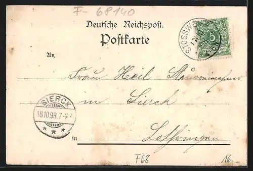 AK Hittelbach im Münsterthal, Gruppe in Trachten, Katzenstein und Ortspartie
