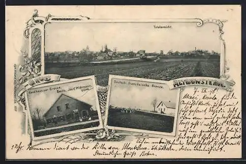 AK Altmunsterol, Gasthaus zur Grenze, Bes. Josef Widemann, Deutsch-französische Grenze, Totalansicht