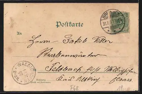 Lithographie Altbreisach, Blick vom Eckardsberg, Rheinthor und Totalansicht