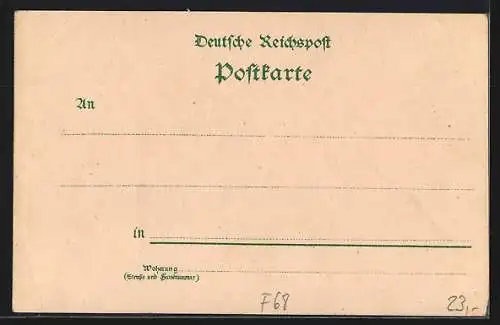 Lithographie Blotzheim, Restaurant Rhein, Restaurant Köery, Rathaus und Wallfahrtskapelle Maria zur Eiche
