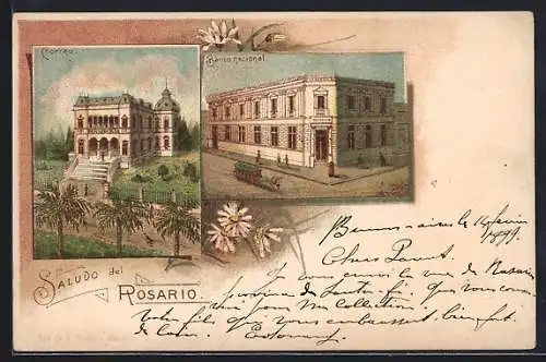 Lithographie Rosario, Correo, Banco nacional