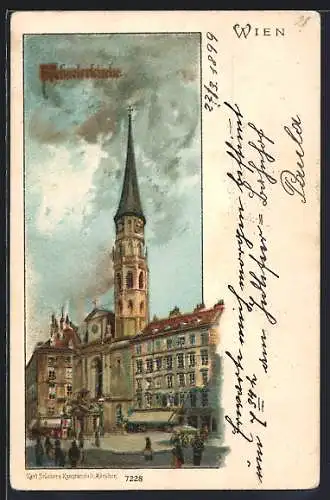 Künstler-AK Wien, Blick zur Michaelerkirche