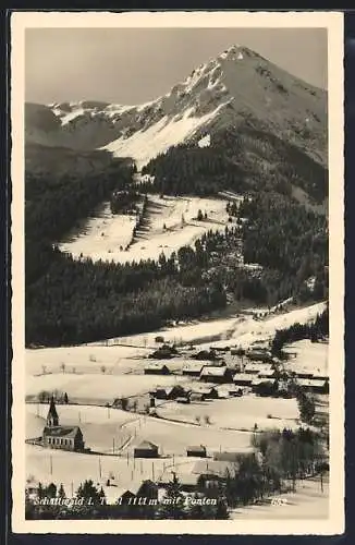 AK Schattwald i. Tirol, Ortsansicht mit Panten im Winter