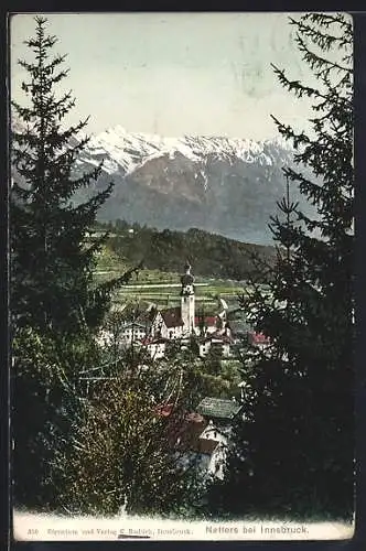 AK Natters bei Innsbruck, Ortsansicht mit Kirche