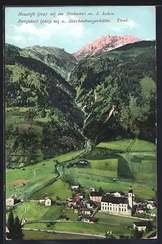 AK Neustift, Ortsansicht mit Burgstall