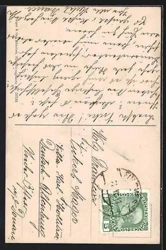 AK Neustift, Ortsansicht mit Burgstall