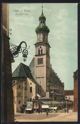 AK Hall i. Tirol, Pfarrkirche und Gasthaus