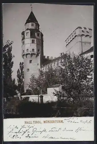 AK Hall in Tirol, Blick zum Münzerturm