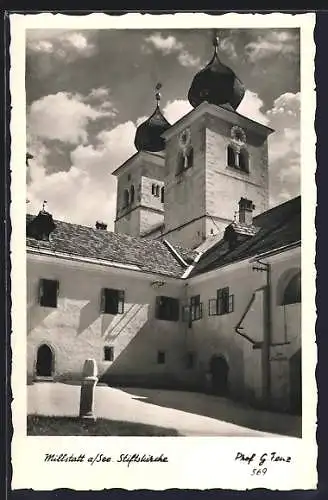 AK Millstatt a. See, Stiftskirche im Sonnenschein