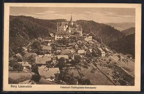 AK Lauenstein / Oberfranken, Burg Lauenstein, Fränkisch-Thüringische-Grenzwarte