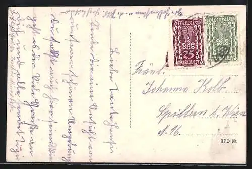 AK Gr. Hollenstein, Ortsansicht mit Kirche u. Strasse aus der Vogelschau