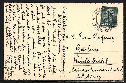 AK Breitenstein a. d. Semmeringbahn, Gesamtansicht mit Raxalpe aus der Vogelschau