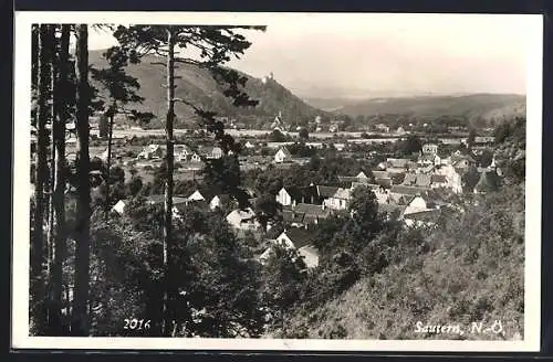 AK Pitten /N.-Ö., Sautern aus der Vogelschau