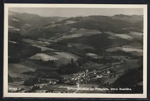 AK Grimmenstein im Pittentale, Gesamtansicht aus der Vogelschau