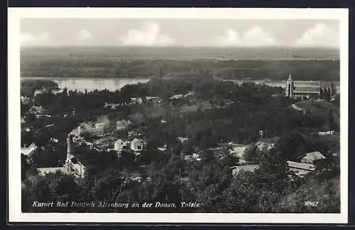 AK Bad Deutsch-Altenburg an der Donau, Totalansicht mit Donaublick