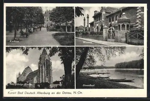 AK Bad Deutsch-Altenburg /Donau, Kurhaus, Strandbad, Museum