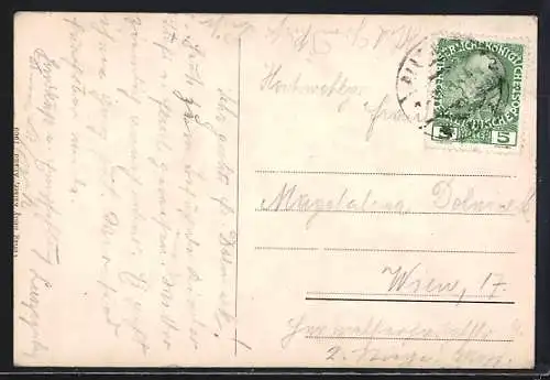 AK Alland, Blick auf den Ort vom Buchberg aus