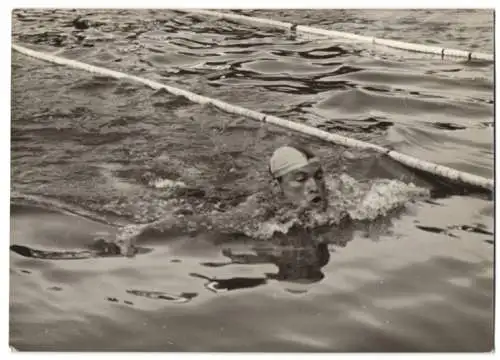 Fotografie Dainko, Ansicht Wien, Schwimmländerkampf Deutschland - Ungarn, Sieger im 200m Brustschwimmen 1939