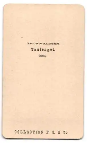 Fotografie unbekannter Fotograf und Ort, Skulptur: Taufengel, nach Thorwaldsen