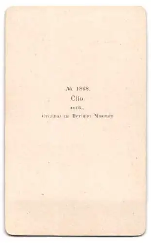 Fotografie unbekannter Fotograf und Ort, Büste der Clio