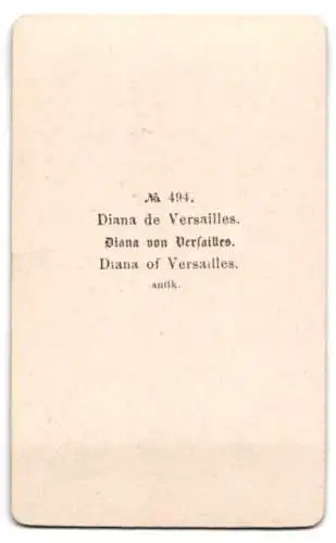 Fotografie unbekannter Fotograf und Ort, Darstellung der Diana von Versailles.