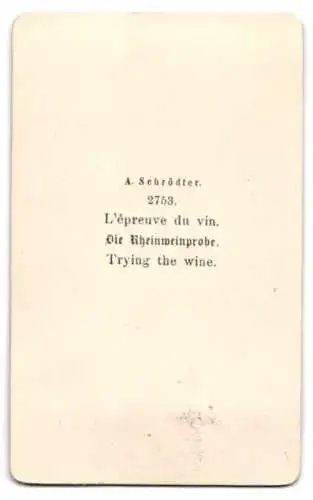 Fotografie unbekannter Fotograf und Ort, Gemälde: Die Rheinweinprobe