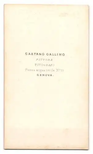 Fotografie G. Gallino, Genova, Piazza acqua verde 10, Porträt einer Frau