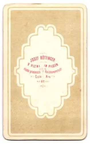 Fotografie Josef Böttinger, Pilsen, elegant gekleidete Dame mit üppigem Rock