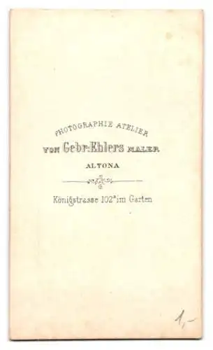 Fotografie von Gebr. Ehlers, Altona, Königstrasse 102a, Porträt eines älteren Mannes
