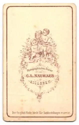 Fotografie C.L. Nauhaus, Eisleben, Frau in elegantem Kleid