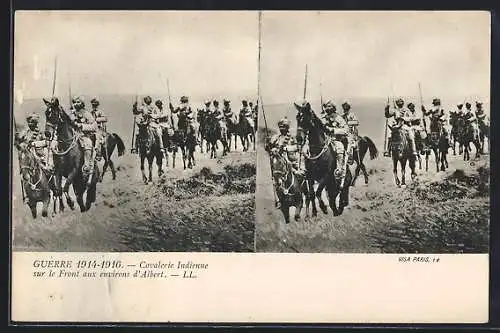 Stereo-AK Cavalerie Indienne sur le Front aux environs d`Albert