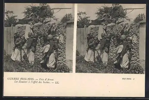 Stereo-AK Près d`Arras, Les Zouaves à l`affût des boches