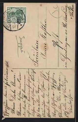 Foto-AK BNK Nr. 32902 /7: Szene aus Boccaccio, Mann umringt von Frauen