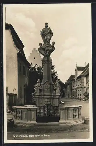 AK Nordheim a. Main, Partie vor der Mariensäule