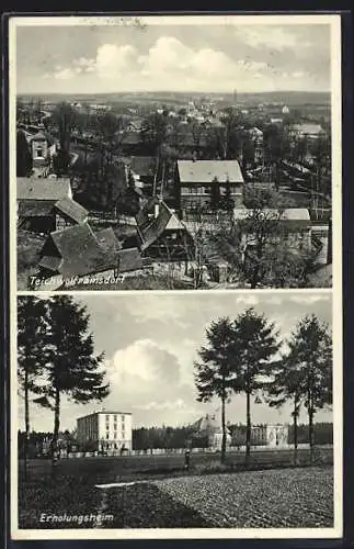 AK Teichwolframsdorf, Blick zum Ort, Erholungsheim