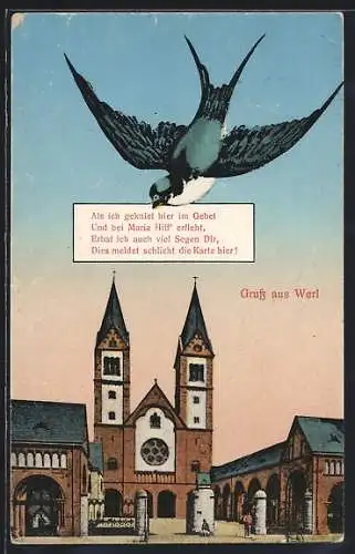 Schwalben-AK Werl, Blick auf die Kirche